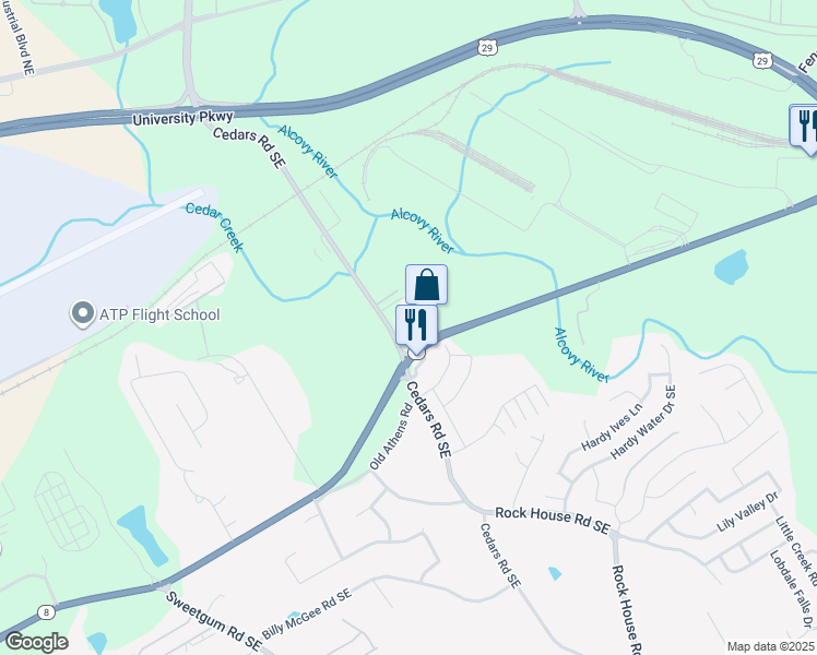 map of restaurants, bars, coffee shops, grocery stores, and more near 1200 Winder Highway in Dacula