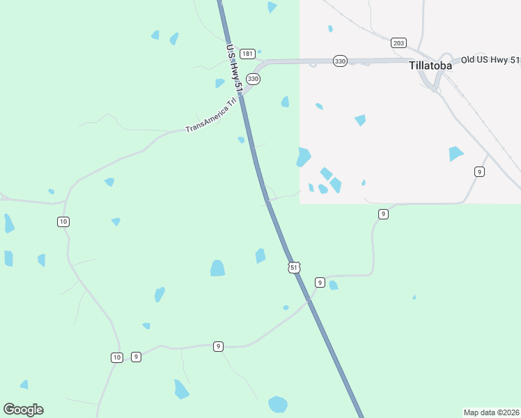 map of restaurants, bars, coffee shops, grocery stores, and more near 17097 Highway 51 in Tillatoba