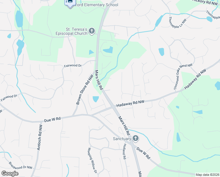 map of restaurants, bars, coffee shops, grocery stores, and more near 1004 Mars Hill Road in Acworth