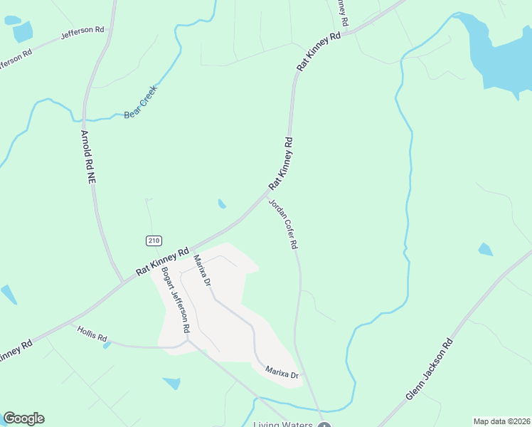map of restaurants, bars, coffee shops, grocery stores, and more near 2500 Rat Kinney Road in Statham