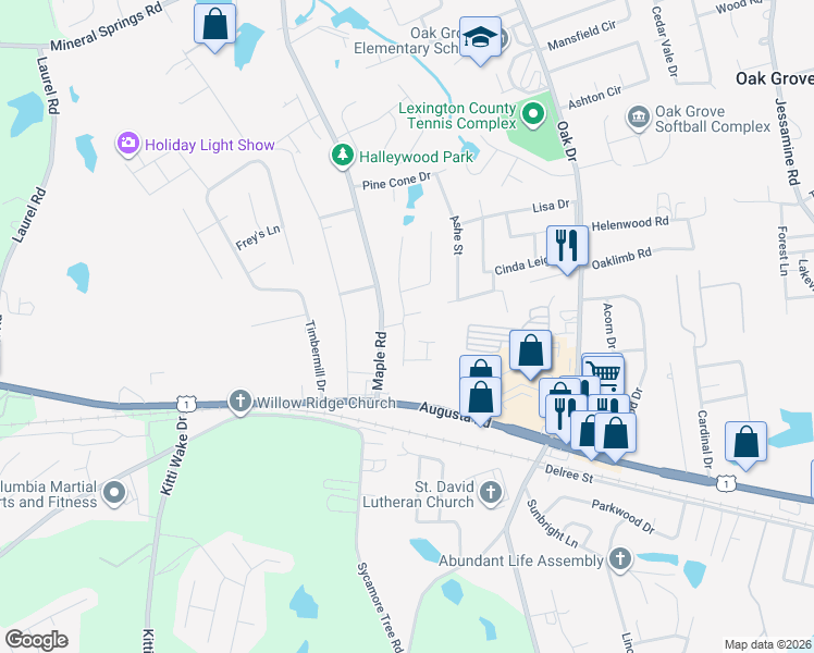 map of restaurants, bars, coffee shops, grocery stores, and more near 103 Viclynn Run in Lexington