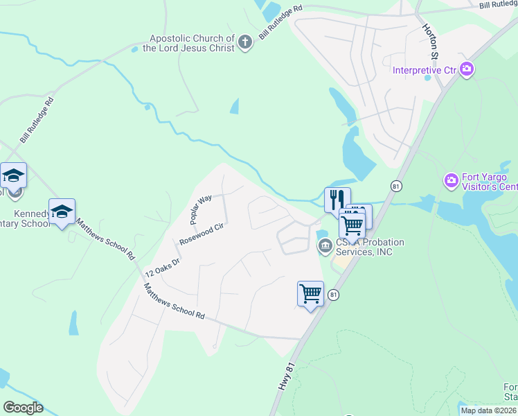 map of restaurants, bars, coffee shops, grocery stores, and more near 244 Turtle Creek Drive in Winder