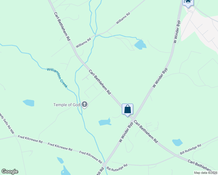 map of restaurants, bars, coffee shops, grocery stores, and more near 1237 Carl-Bethlehem Road in Winder