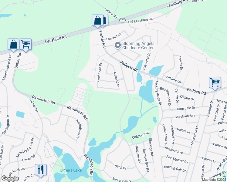 map of restaurants, bars, coffee shops, grocery stores, and more near 3612 Anwood Drive in Columbia