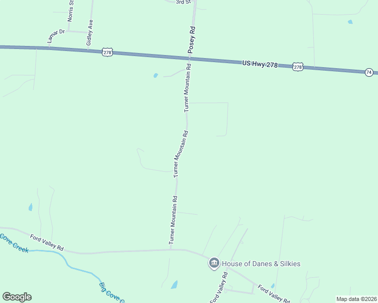 map of restaurants, bars, coffee shops, grocery stores, and more near 4279 Turner Mountain Road in Gadsden