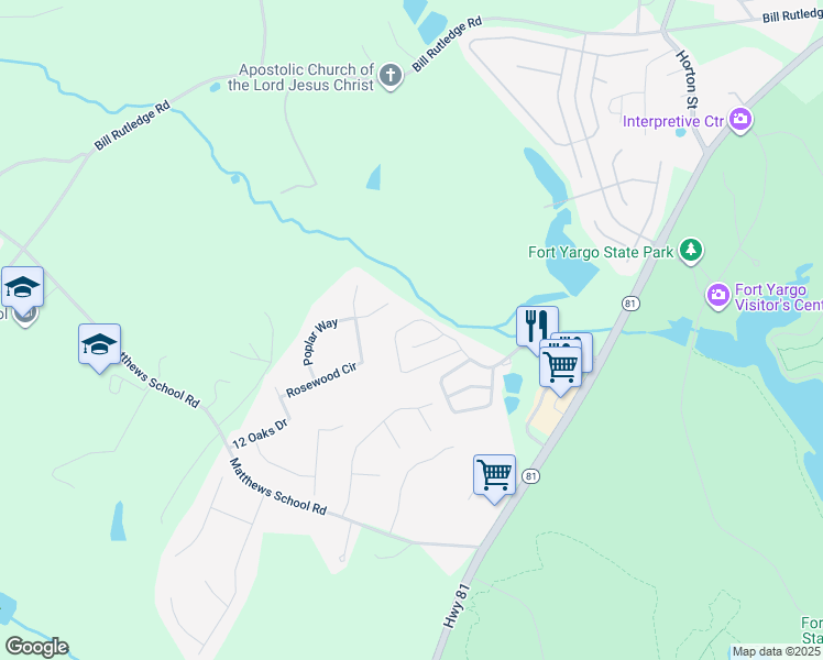 map of restaurants, bars, coffee shops, grocery stores, and more near 244 Turtle Creek Drive in Winder