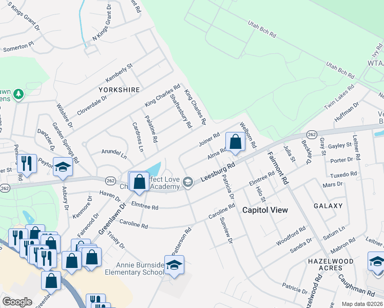map of restaurants, bars, coffee shops, grocery stores, and more near 1528 Joiner Road in Columbia