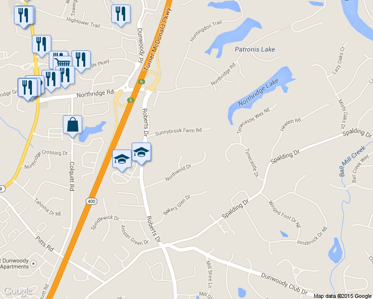map of restaurants, bars, coffee shops, grocery stores, and more near 1325 Belmore Way in Atlanta
