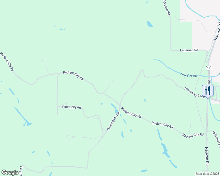 map of restaurants, bars, coffee shops, grocery stores, and more near 947-953 Radiant City Road in Nauvoo