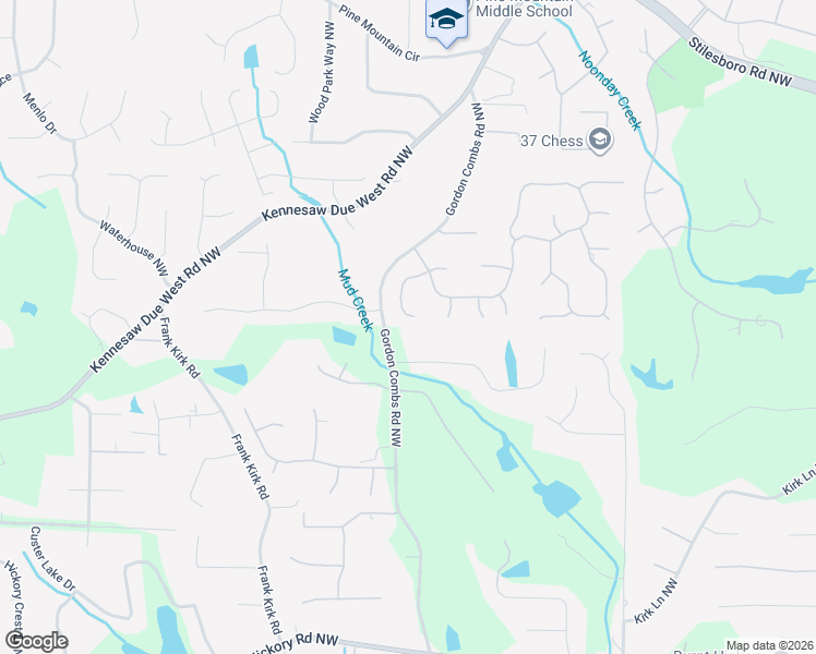 map of restaurants, bars, coffee shops, grocery stores, and more near 2914 Preakness Drive Northwest in Marietta
