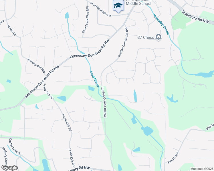 map of restaurants, bars, coffee shops, grocery stores, and more near 2914 Preakness Drive Northwest in Marietta