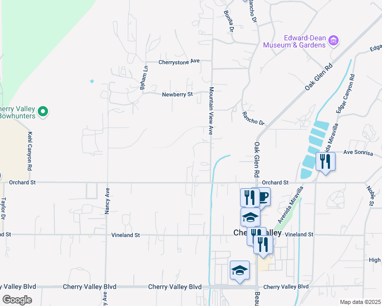 map of restaurants, bars, coffee shops, grocery stores, and more near 38871 Alfred Circle in Beaumont