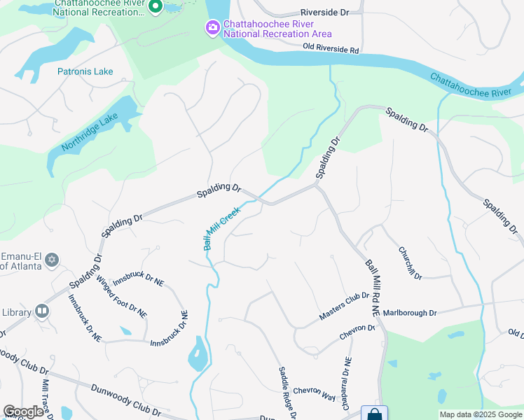 map of restaurants, bars, coffee shops, grocery stores, and more near 13 Ball Creek Way in Sandy Springs
