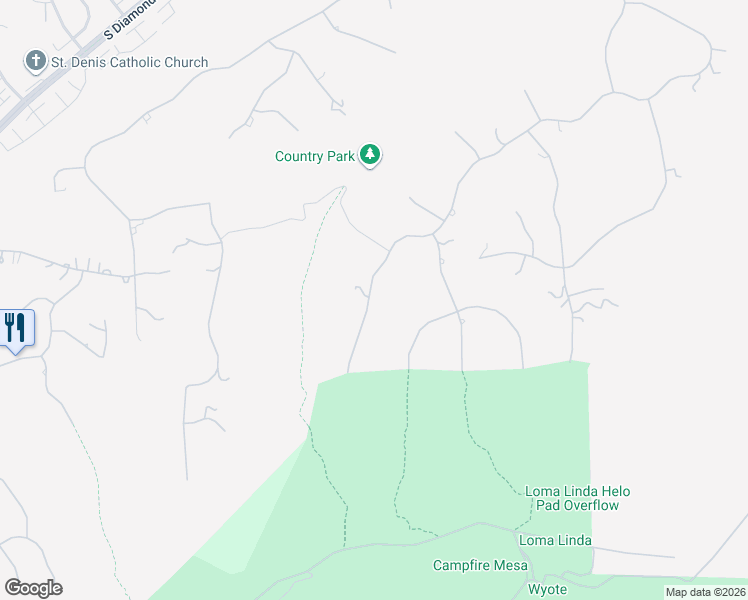 map of restaurants, bars, coffee shops, grocery stores, and more near 2630 Indian Creek Road in Diamond Bar