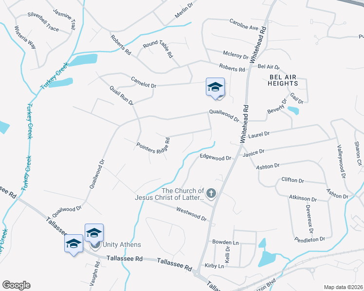 map of restaurants, bars, coffee shops, grocery stores, and more near 140 Fox Hunt Place in Athens