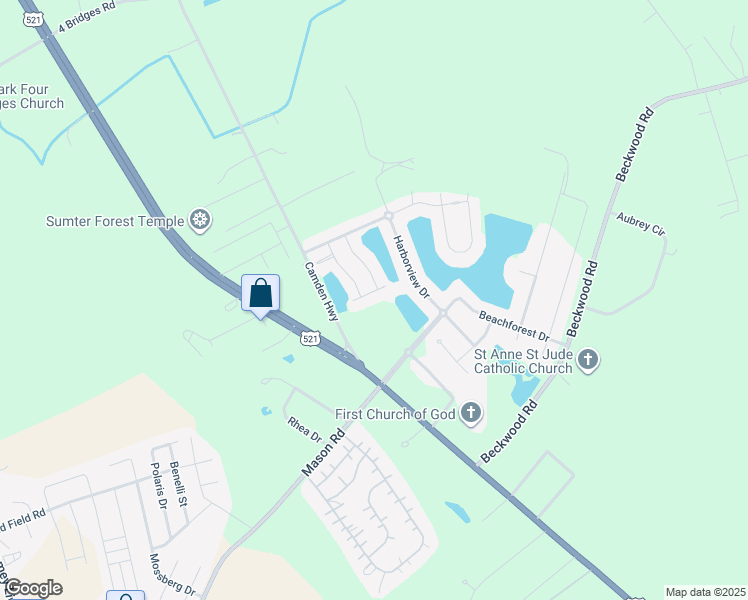 map of restaurants, bars, coffee shops, grocery stores, and more near 1715 Titanic Court in Sumter