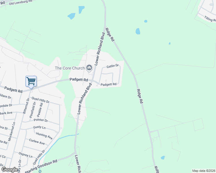 map of restaurants, bars, coffee shops, grocery stores, and more near 2621 Padgett Road in Hopkins