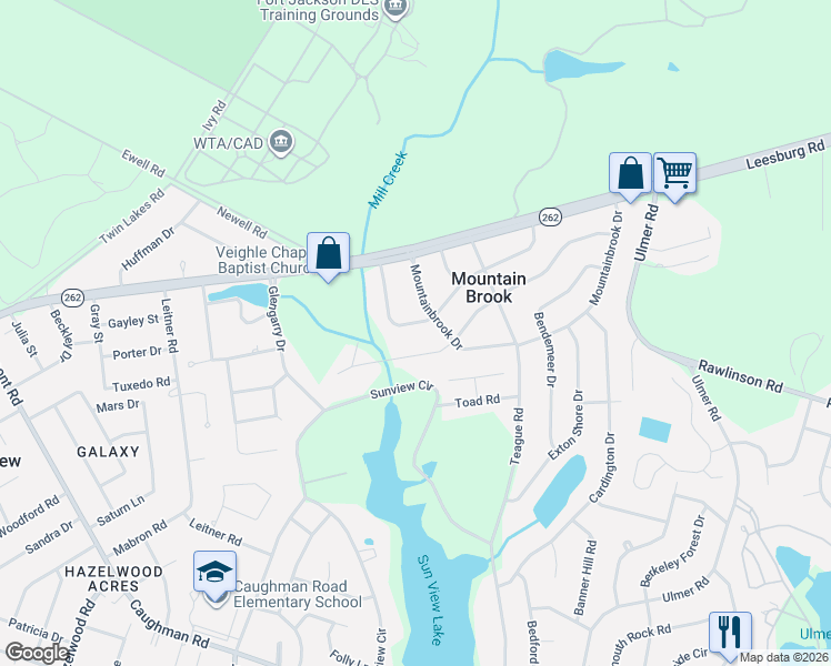 map of restaurants, bars, coffee shops, grocery stores, and more near 7123 Fontana Drive in Columbia