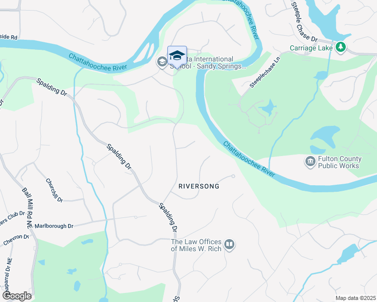 map of restaurants, bars, coffee shops, grocery stores, and more near 115 Habersham Waters Court in Atlanta
