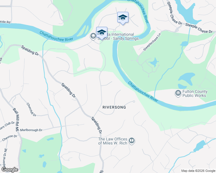 map of restaurants, bars, coffee shops, grocery stores, and more near 115 Habersham Waters Court in Atlanta