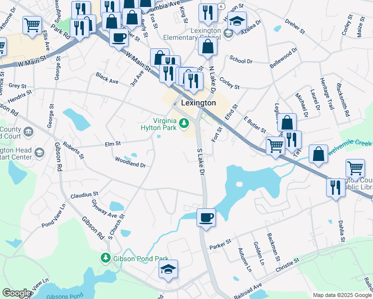 map of restaurants, bars, coffee shops, grocery stores, and more near 120 Addy Lane in Lexington