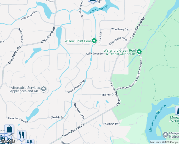 map of restaurants, bars, coffee shops, grocery stores, and more near 5342 Curry Court in Marietta