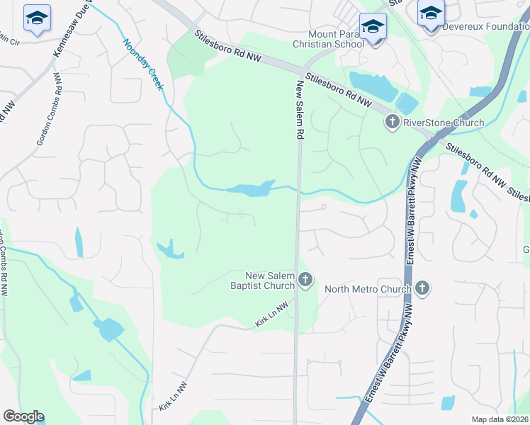 map of restaurants, bars, coffee shops, grocery stores, and more near 1302 Marietta Country Club Drive Northwest in Kennesaw