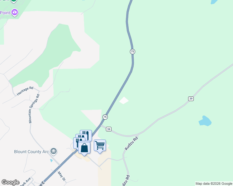 map of restaurants, bars, coffee shops, grocery stores, and more near 31965 Alabama 75 in Oneonta