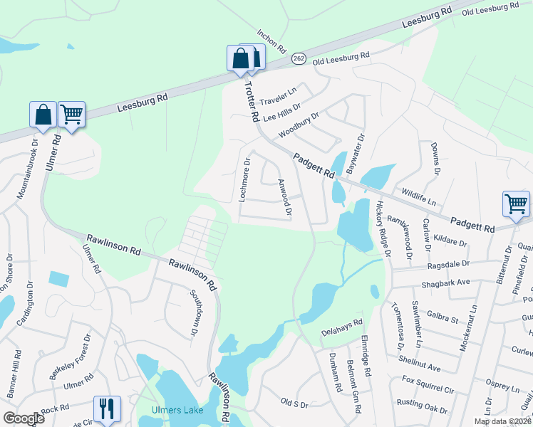 map of restaurants, bars, coffee shops, grocery stores, and more near 3604 Anwood Drive in Columbia