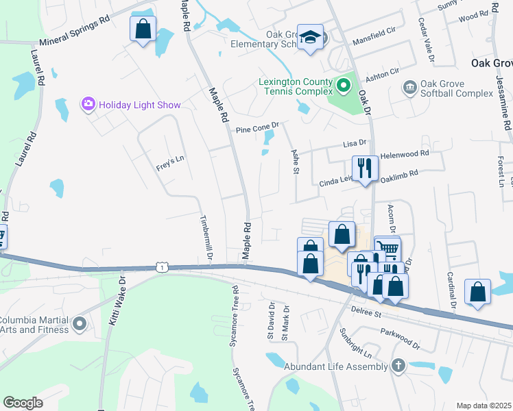 map of restaurants, bars, coffee shops, grocery stores, and more near 103 Viclynn Run in Lexington