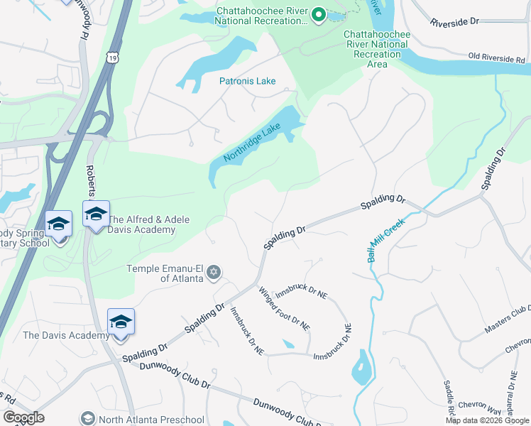 map of restaurants, bars, coffee shops, grocery stores, and more near 8156 Hewlett Road in Atlanta