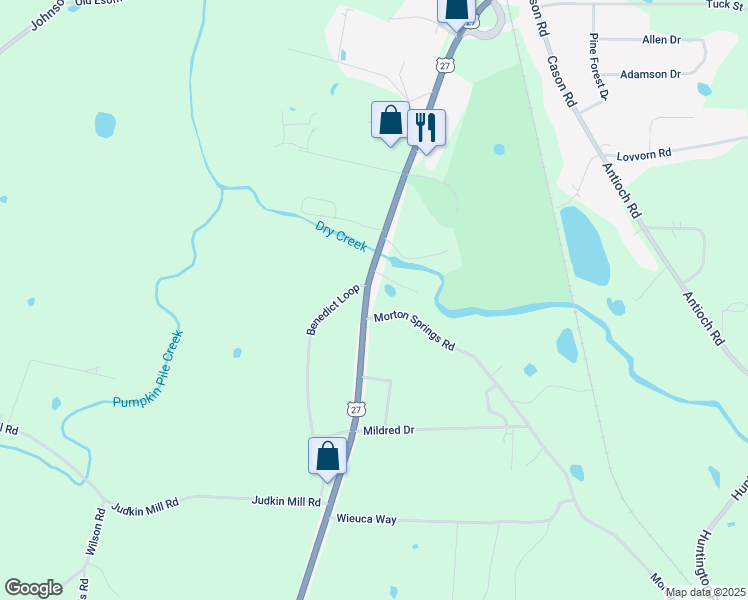 map of restaurants, bars, coffee shops, grocery stores, and more near 1987 Buchanan Highway in Cedartown