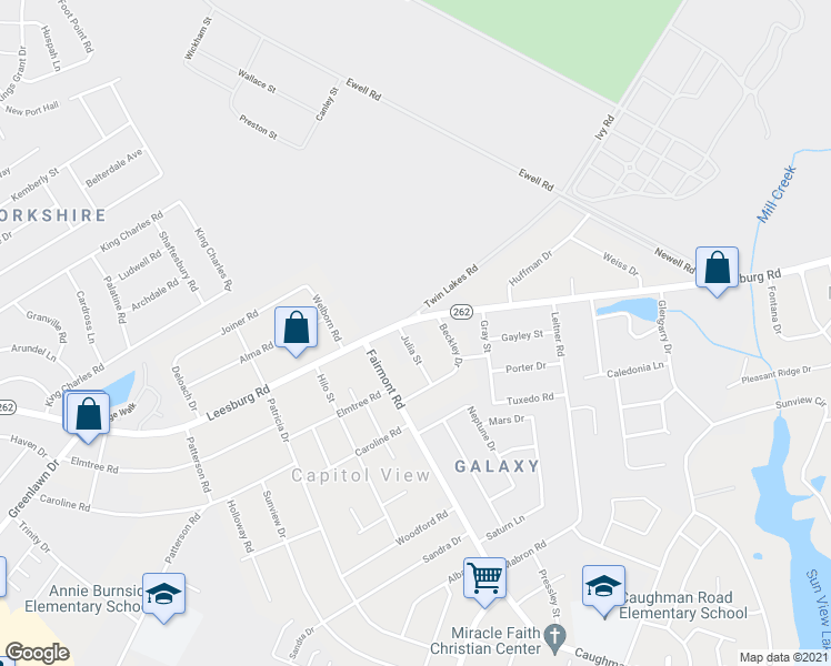 map of restaurants, bars, coffee shops, grocery stores, and more near 7015 Julia Street in Columbia