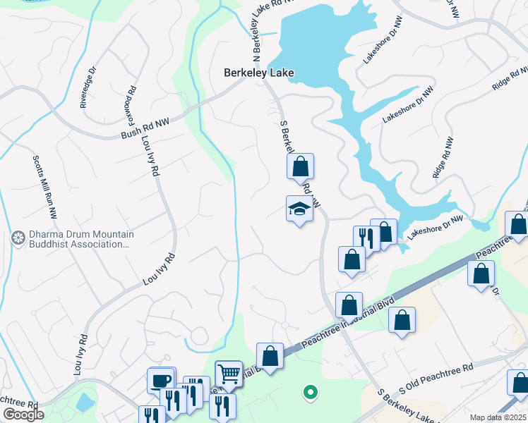 map of restaurants, bars, coffee shops, grocery stores, and more near 4585 Lakefield Bend in Duluth
