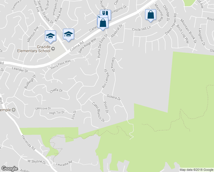 map of restaurants, bars, coffee shops, grocery stores, and more near 2950 Rio Lempa Drive in Hacienda Heights