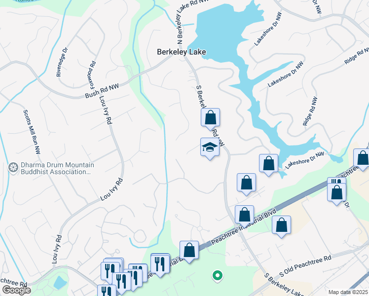 map of restaurants, bars, coffee shops, grocery stores, and more near 4585 Lakefield Bend in Duluth