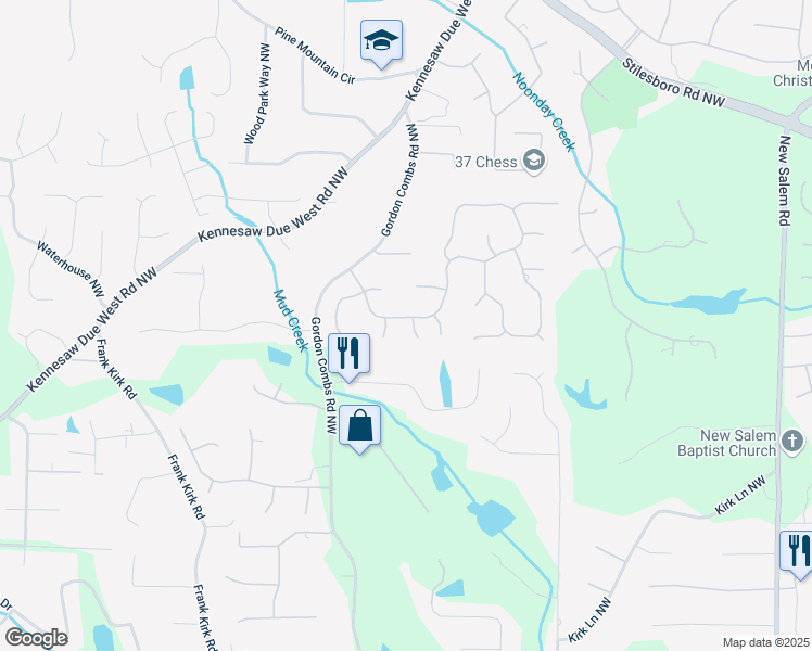 map of restaurants, bars, coffee shops, grocery stores, and more near 1045 Harness Run in Marietta