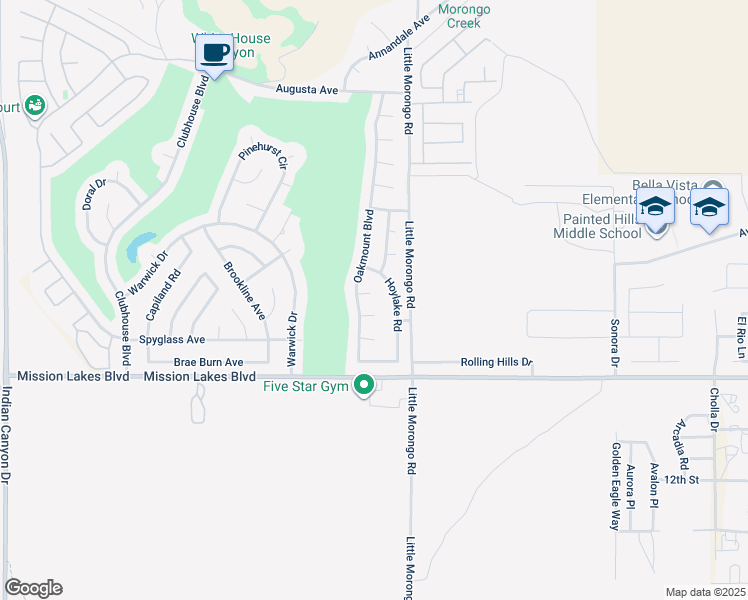 map of restaurants, bars, coffee shops, grocery stores, and more near 64859 Smith Court in Desert Hot Springs