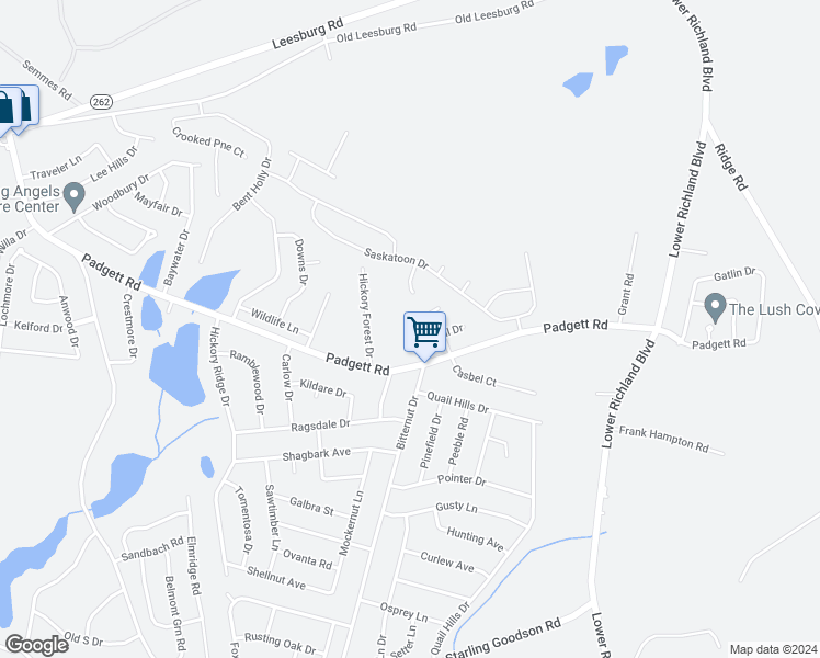 map of restaurants, bars, coffee shops, grocery stores, and more near 102 Kells Drive in Hopkins