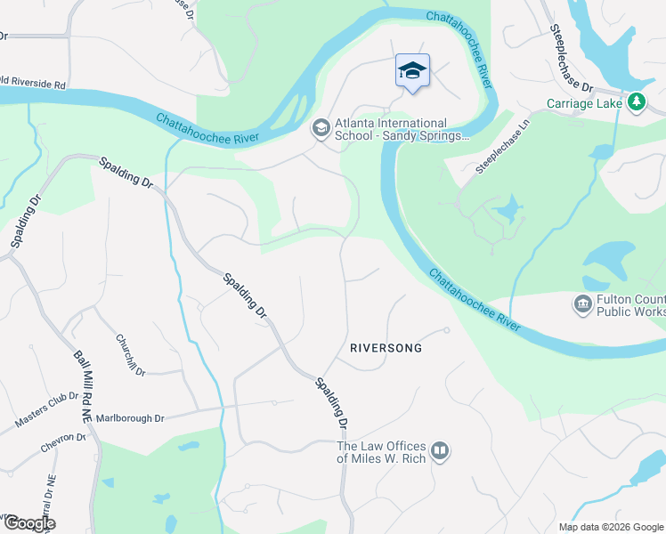map of restaurants, bars, coffee shops, grocery stores, and more near 8155 Habersham Waters Road in Atlanta