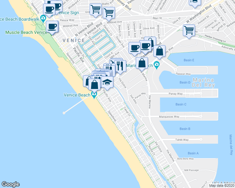 map of restaurants, bars, coffee shops, grocery stores, and more near 3315 Strongs Drive in Los Angeles