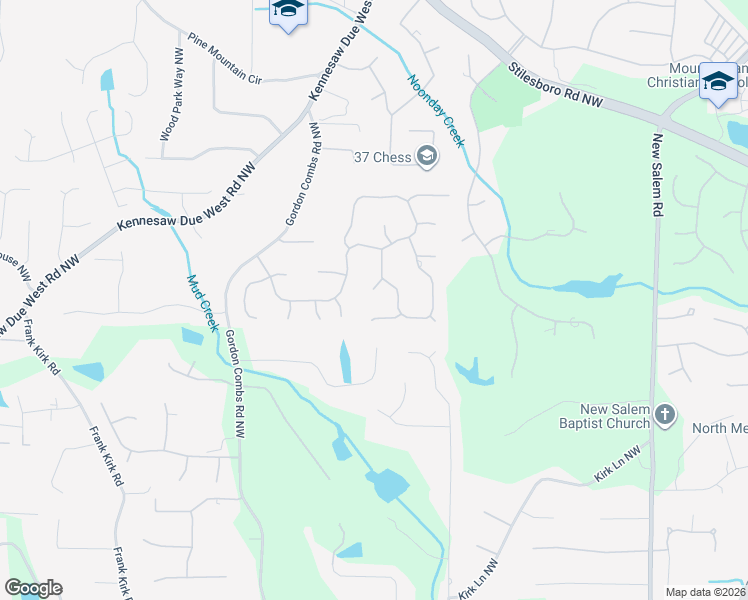 map of restaurants, bars, coffee shops, grocery stores, and more near 2899 Steeplechase Court Northwest in Marietta