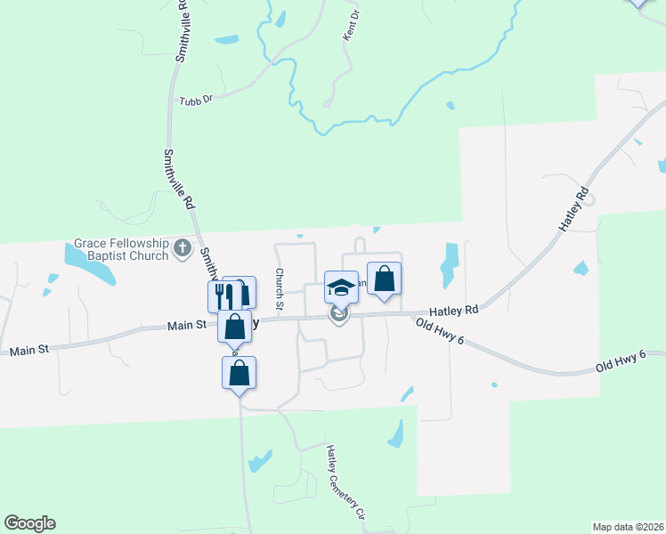 map of restaurants, bars, coffee shops, grocery stores, and more near 60015 Glenwood Street in Amory