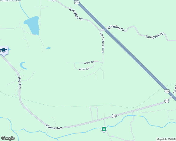 map of restaurants, bars, coffee shops, grocery stores, and more near 308 Arbor Circle in Rockmart