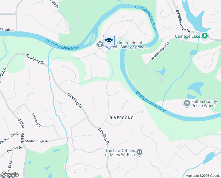 map of restaurants, bars, coffee shops, grocery stores, and more near 8155 Habersham Waters Road in Atlanta