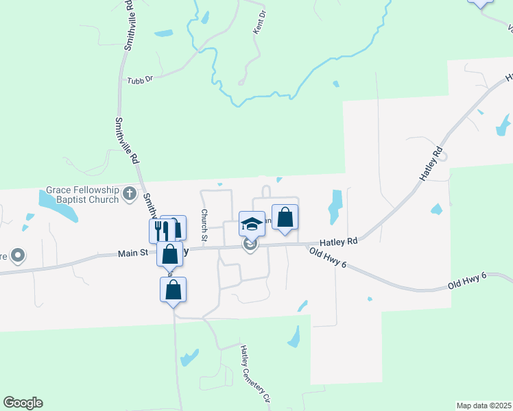 map of restaurants, bars, coffee shops, grocery stores, and more near 60015 Glenwood Street in Amory
