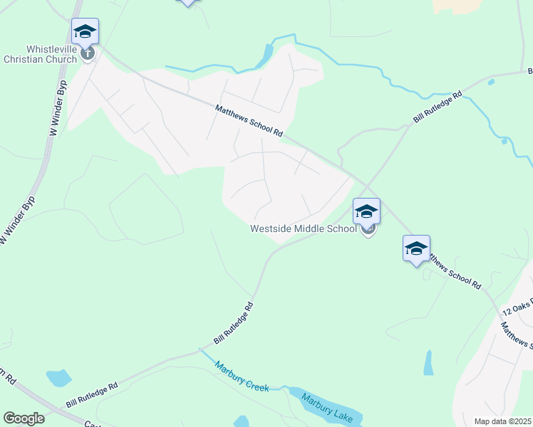 map of restaurants, bars, coffee shops, grocery stores, and more near 232 Whistleville Court in Winder