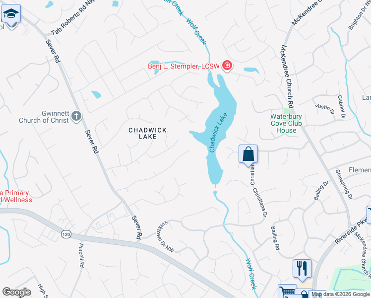 map of restaurants, bars, coffee shops, grocery stores, and more near 1185 Home Pl Dr in Lawrenceville