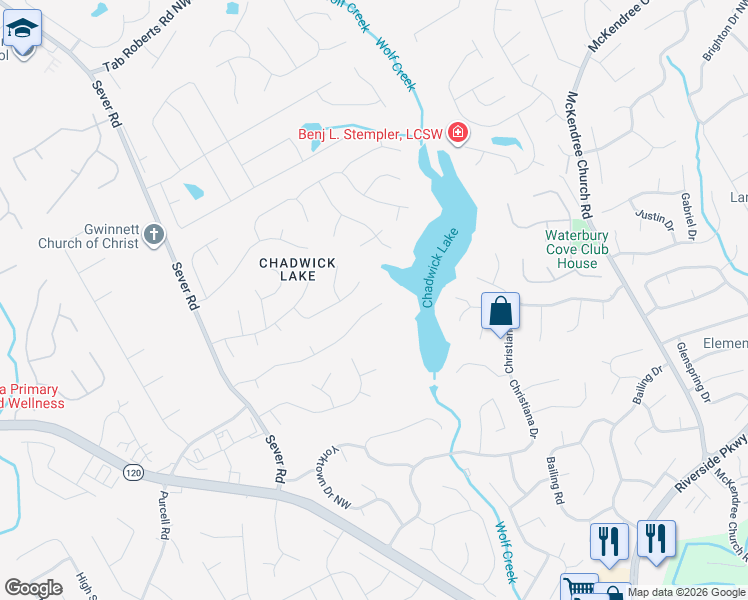 map of restaurants, bars, coffee shops, grocery stores, and more near 1185 Home Place Drive in Lawrenceville