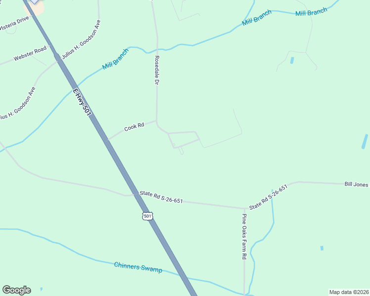 map of restaurants, bars, coffee shops, grocery stores, and more near 559 Rosedale Drive in Aynor